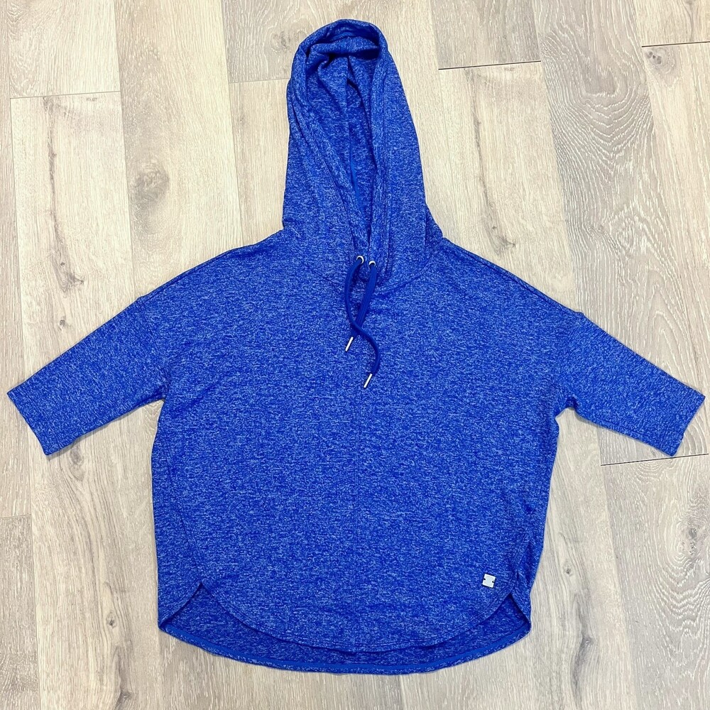 Calvin Klein Performance Blue Quarter Sleeve Hooded Pull Over Extra Small